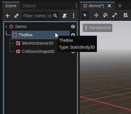 Rename staticbody3d